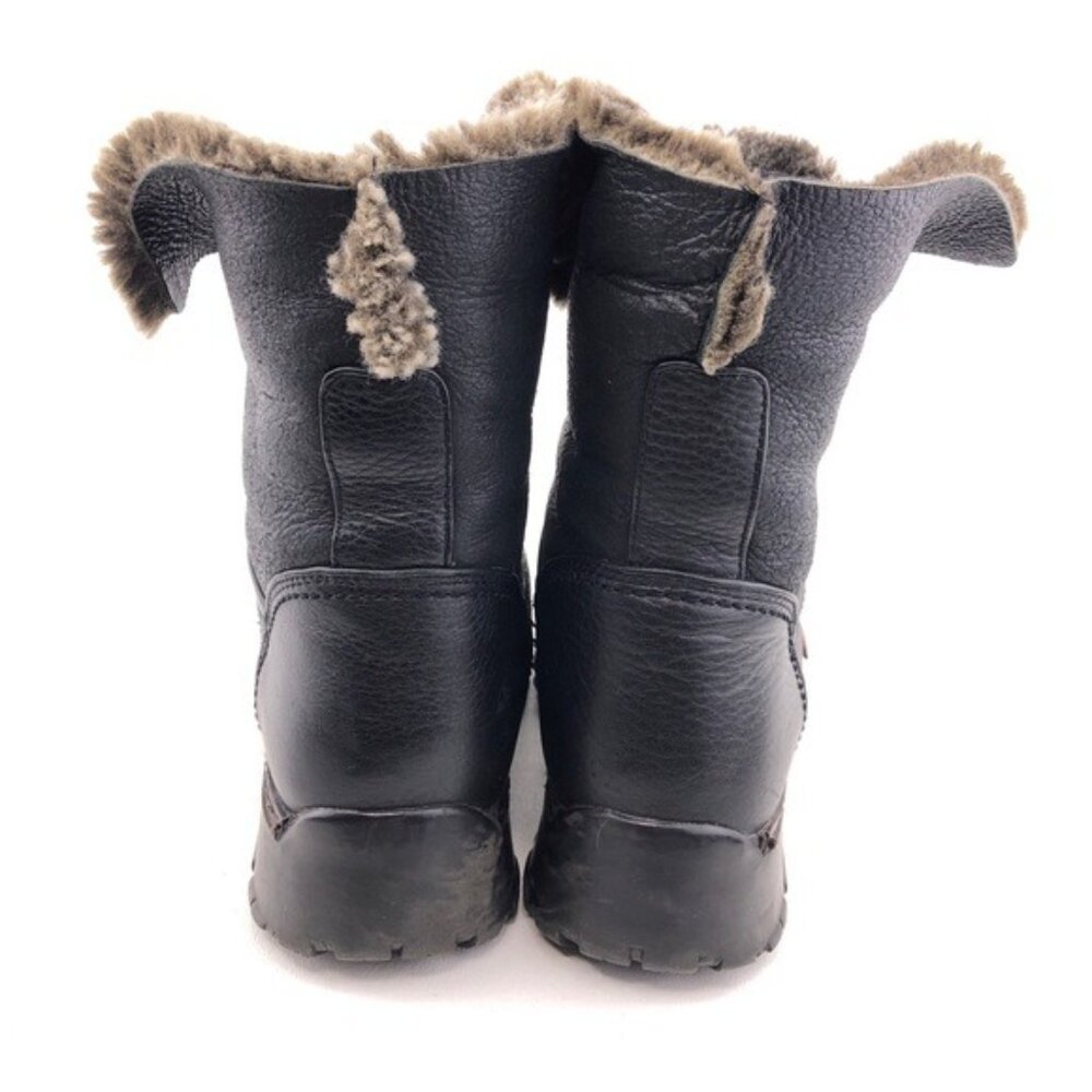 Blondo Black Leather Lace up Winter Ankle Boots 8M - Picture 6 of 14